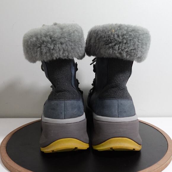 UGG Auden Winter Boots Men Size 11 Navy Waterproof Shearling Lined Snow Moc Toe - Picture 8 of 10
